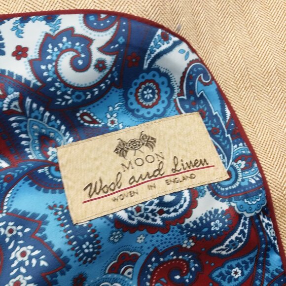 Joseph Turner Yorkshire Gilet Waistcoat Moon Wool Linen Herringbone Tan Sz 46 - Picture 5 of 11